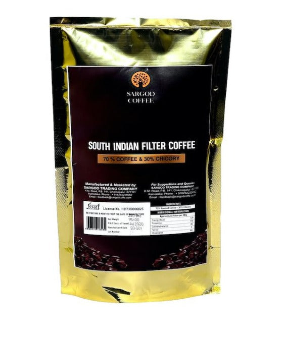 Sargod Coffee - South Indian Filter Coffee from Chikmagalur Region | 70% Coffee:30% Chicory | Traditionally Roasted Coffee Beans (250 Gram Pack of 2)